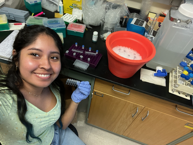 Photo of girl in laboratory.
